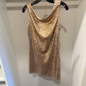 Gold Sequin Sleeveless Dress – Formal/Special Occasion | Size 6